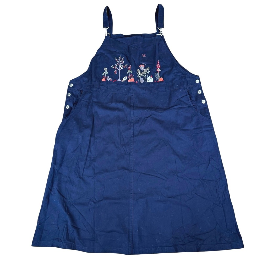 Vintage Y2K CJ Banks Women Overall Dress Sz 24W Fall Teacher Artsy Novelty Twee